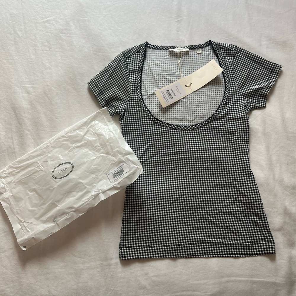 Doen Black and White Gingham Top - Picture 4 of 4